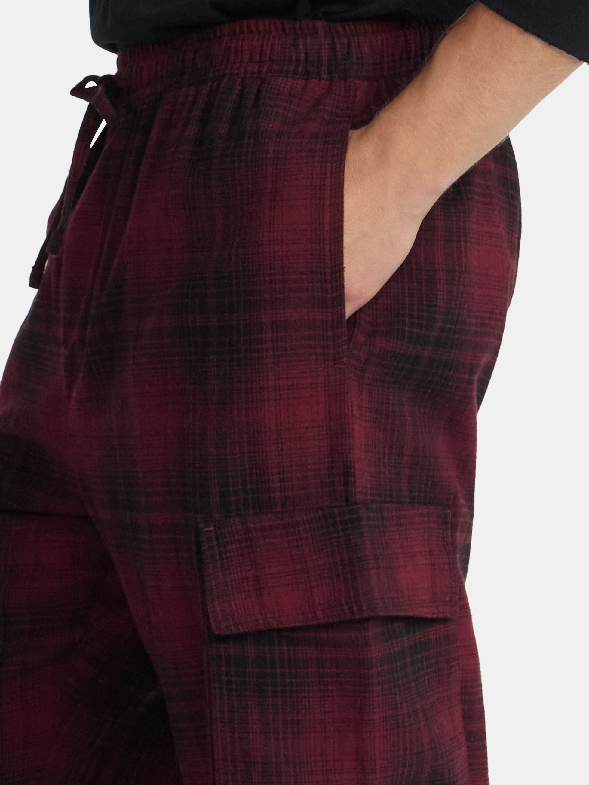 No Boundaries Flannel Cargo Pants, Men's & Big Men's