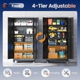 thumbnail image 5 of Metal Garage Storage Cabinet with Locking Doors and Adjustable Shelves,- 75" Rolling Steel Tool Cabinet for Home Office,Garage,Warehouse, 5 of 16