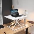 thumbnail image 2 of VIVO White Ultra Slim 26" Desktop Converter, Sit Stand Tabletop Monitor Riser, 2 of 8
