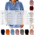 thumbnail image 3 of Hurxie Women's Fleece Shirt Solid Color Crew Neck Sweater, Loose Button Pullover Long-Sleeved Sweater Shirt Army Green,3XL, 3 of 5