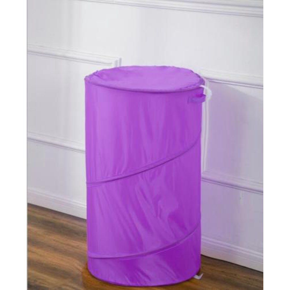 Purple 30" Laundry Hamper Basket Pop Up Durable Wired Bath & Home