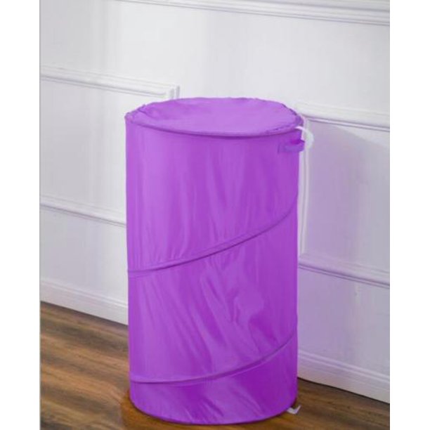 Purple 30" Laundry Hamper Basket Pop Up Durable Wired Bath & Home