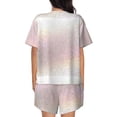 thumbnail image 3 of Naloa Glitter Light Pearl Women's Short-Sleeved Pajama Set, Loungewear, Summer pajamas, Breathable Cozy - X-Large, 3 of 9