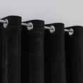 thumbnail image 6 of Fashnice Blackout Grommet Drapes Energy Efficient Velvet Window Curtain UV Protection Modern Curtains Panel Living Room Black W:52"x H:84", 6 of 8
