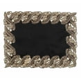 thumbnail image 2 of Placemats Set of 4 for European Dining Table, Table Placemats, Rectangular PVC Vinyl, 12x18 Inches - Black Gold, 2 of 8