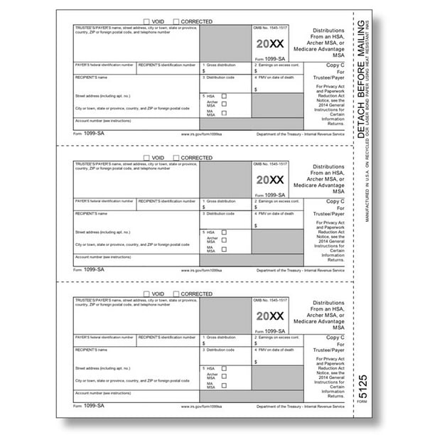 Irs Approved 1099 Sa Laser Copy C Tax Form Walmart Com Walmart Com