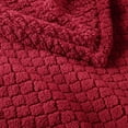 thumbnail image 5 of Exclusivo Mezcla Twin Size Flannel Fleece Blanket, Super Soft Jacquard Bed Blanket, Lightweight Fuzzy Warm for All Seasons, 60x80 Inches, Deep Red, 5 of 8