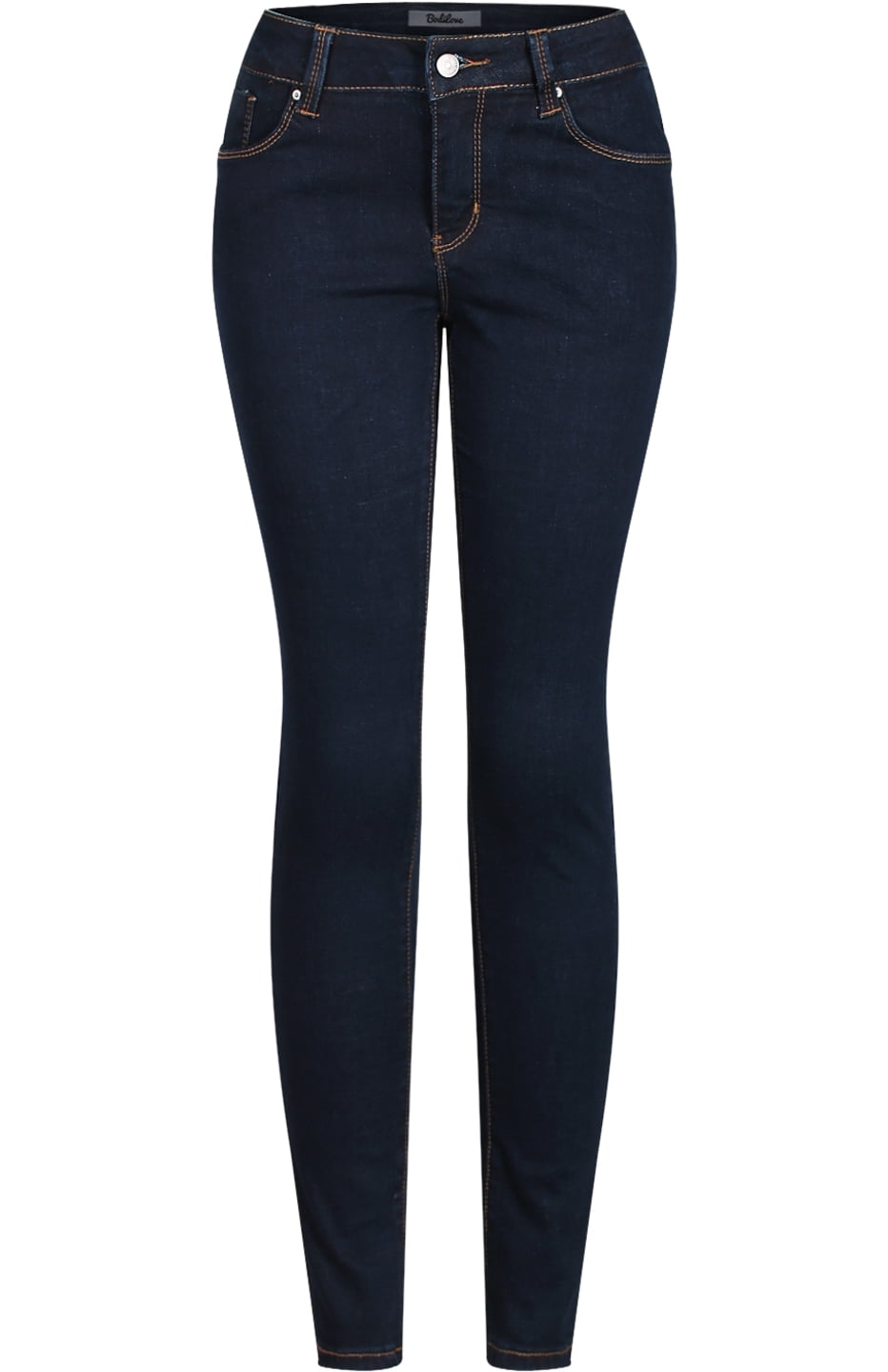 2LUV Women's Stretchy Skinny Jeans - 5 Pocket Dark Denim, Ankle Length, Junior Sizing