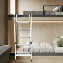 5-Step Loft Ladder with Removable Handrails, Adjustable Aluminum Bunk Bed Ladder, 330 lbs Load Capacity for Home, Dorm, RV, and Camper