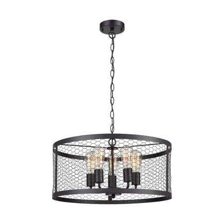 

9” Black Grange Chandelier with 5 Lights