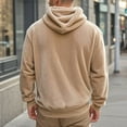 thumbnail image 5 of safuny Mens Hoodie Fleece Soft Casual Sweatshirts Long Sleeve Classic Pullover Hooded Fall Winter Tops with Pocket Khaki S, 5 of 9