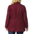 thumbnail image 4 of MODA NOVA Juniors Plus Size Winter Warm Double Breasted Mid-Length Coat, 4 of 7