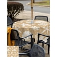 thumbnail image 5 of Outdoor Tablecloth with Umbrella Hole for Patio/Picnic/Party/Camping, Starfish Khaki Coastal Waterproof Table Cloth Square Cover Washable, Summer Nautical Shell Beach (60"x 60"), 5 of 9