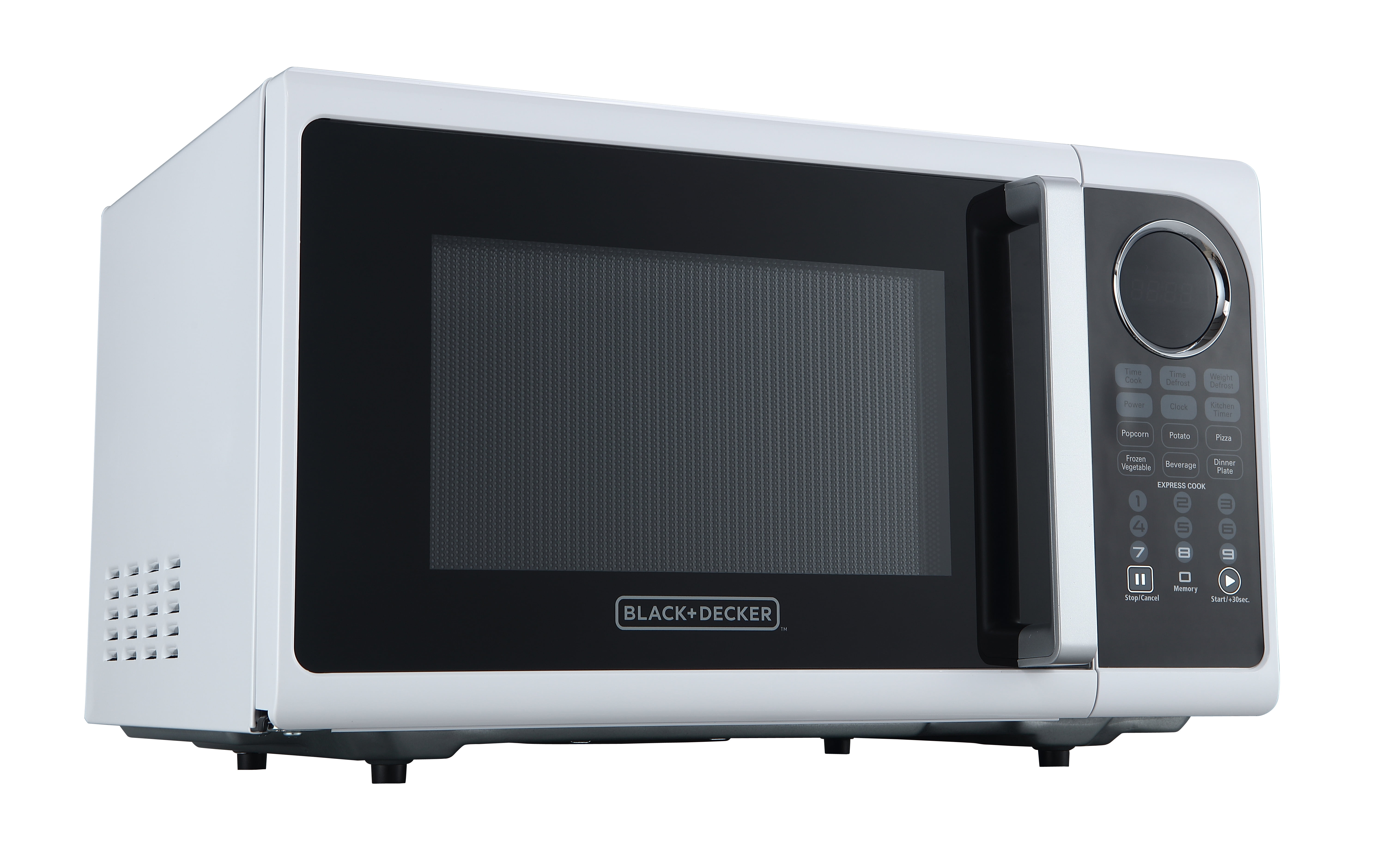 BLACK+DECKER EM925ACP-P1 0.9 Cu. Ft. Microwave With Pull Handle, White