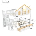 thumbnail image 2 of Harper & Bright Designs Full over Full House Bunk Bed with Window and Roof, Wood Full Size Storage Stairway Bunk Bedframe with 2 Drawers, White+Natural, 2 of 14