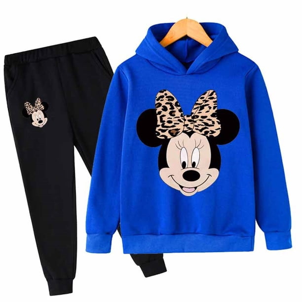 Ropa informal de Minnie Mouse para niños, conjunto de sudaderas con capucha de 2 piezas, ropa genial para niñas, ropa de Minnie Mouse para niños, chándal para niños, Clot110CM para bebés Gao Jinjia LED