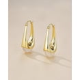 thumbnail image 5 of SNGIA 18K Gold Plated Oval Dangle Hoop Earrings with Cotton Resin Accent for Women, 5 of 6