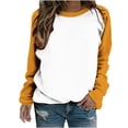 thumbnail image 1 of AherBiu Chandails en Molleton à Col Rond pour Femmes Manches Longues Tops Color Block Tops pour Sortir T-Shirts d'Entraînement, 1 of 7