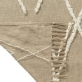 thumbnail image 5 of Ox Bay Tan/Ivory Shag Geometric Fringe Lightweight Cotton Throw Blanket, 50" x 60", 5 of 7