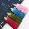 thumbnail image 3 of U8MO Wholesale 100X Metal Cap Ice Silk Tassels Jewelry making earrings Pendants 8cm-3# royalblue-100pcs, 3 of 8