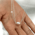 thumbnail image 4 of Freshwater Pearl Double Layer Necklace | 925 Sterling Silver Pearl Choker Chain Hypoallergenic 16" + 2" | RJ Designs, 4 of 7