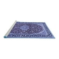 thumbnail image 2 of Ahgly Company Machine Washable Indoor Rectangle Medallion Blue Traditional Area Rugs, 5' x 7', 2 of 4