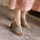 thumbnail image 1 of Sandalias de verano para mujer con tacones altos de cuero de microfibra de tela mate a la moda Wmkox8yii shjk6796, 1 of 9