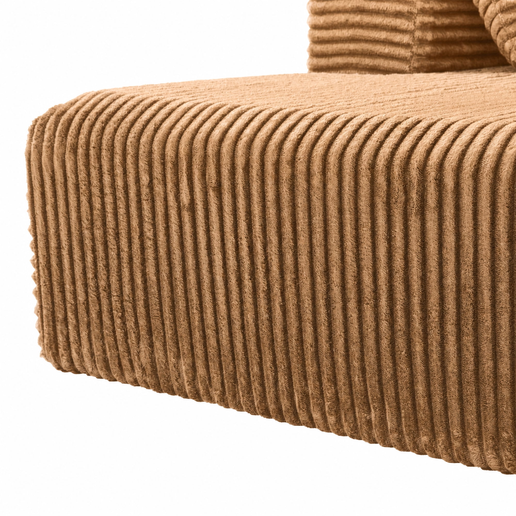95'' Boneless L Shape Modular Sofa Couch with 4 Pillows and 2 Cup Holders