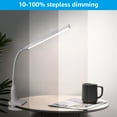 thumbnail image 2 of TORCHSTAR Dimmable LED Desk Lamp, 26 LEDs Flexible Study Clamp Table Lamp, Memory Function, Eye-Care, Touch Control, 5W, USB Powered, ETL-Listed Power Adapter, for Bedroom Office Reading Work, White, 2 of 7