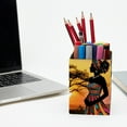 thumbnail image 5 of ERJLKXP Small Pen & Pencil Holder for Desk Organization,Grassland Sunset African Woman Desktop Stationery Storage for Office Supplies and Makeup Brush Organizer, 5 of 6