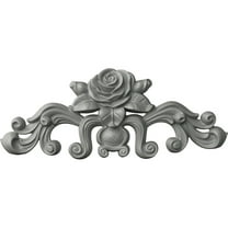 Ekena Millwork 13 3/4"W x 5 1/2"H x 1"P Nadia Decorative Rose Center with Scrolls Onlay