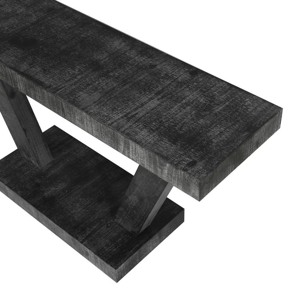 Barara King Console Table, Entryway Table, Console Sofa Table, Display Shelf,60" Entryway Bench with 2-Tier Solid Wood Veneer Storage Cabinet, Antique Black