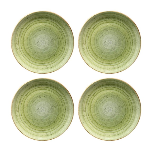 Therapy dia.6.75" Round Green Vitrified Plate (Set of 4)
