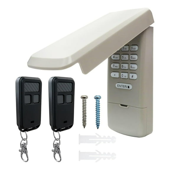 1 * Garage door opener keypad 2 * Garage door opener remote control-As Shown