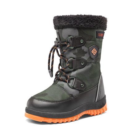 

Dream Pairs Boys Girls Snow Boots Slip Resistant Faux Fur Lined Knee High Kids Winter Shoes SDSB224K CAMOUFLAGE ORANGE Size 11