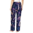 thumbnail image 3 of Uemuo Floral Hippie Mushrooms Pattern Women's Wide Leg Palazzo Lounge Pants with Pockets Light Weight Loose Comfy Casual Pajama Pants-Large, 3 of 9