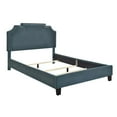 thumbnail image 2 of Nailhead Chapiteau Rembourré Lit Complet en Bleu Jaspe, 2 of 5