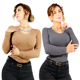 thumbnail image 1 of Set De Dos Sueteres Unitalla para Mujer Casual Sweater Dama Diseño Canale de Moda A Relieve Abrigo Ligero Cuello V Invierno Blusa Manga Larga Multilooks Elegante o Casual, 1 of 5