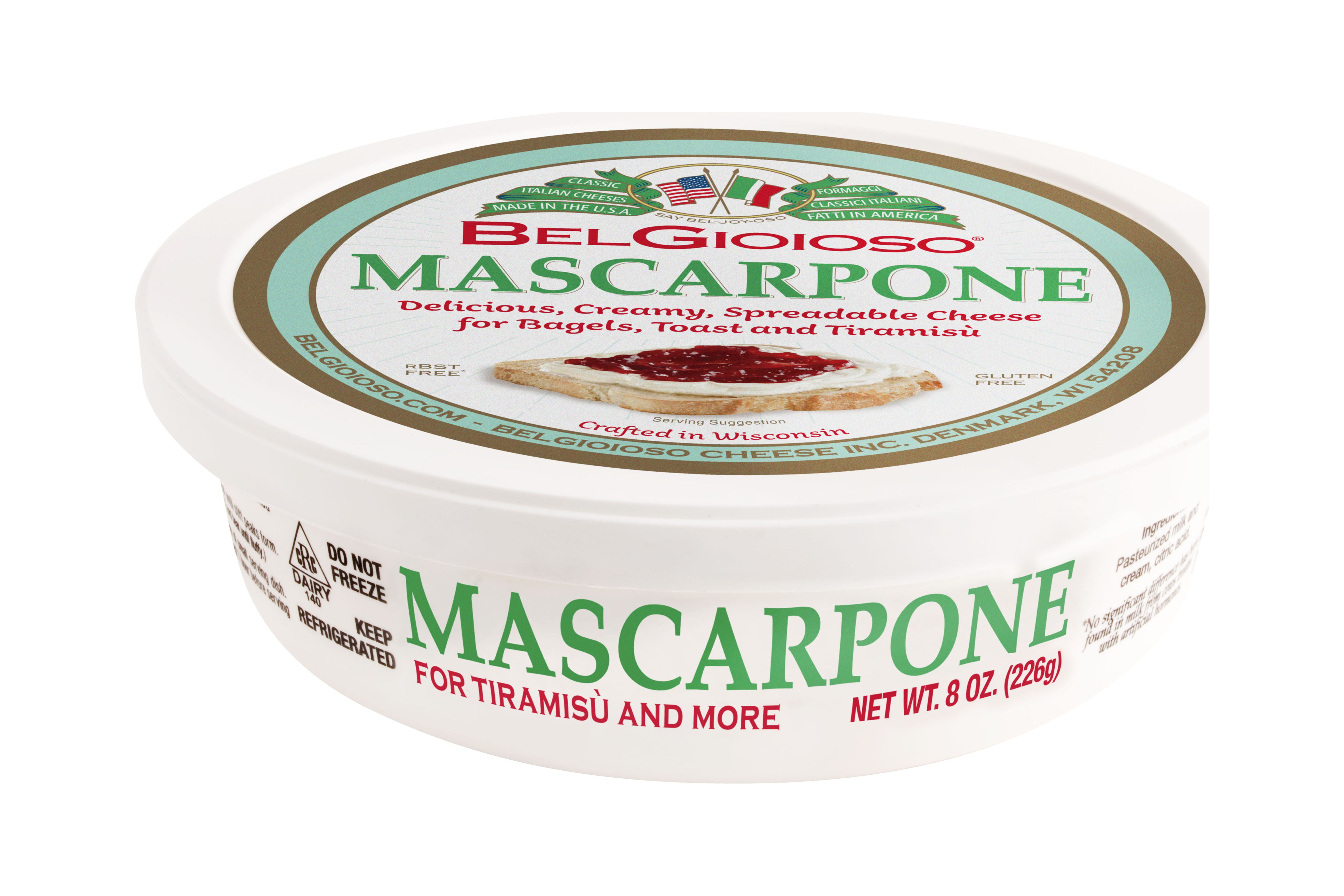 BelGioioso Mascarpone Cheese, Specialty Spreadable Cheese, 8 oz Refrigerated Plastic Cup