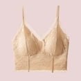 thumbnail image 2 of Hduncf Lace Bralettes for Women V Neck Spaghetti Strap Bra Unpadded Tops Trendy Cami Crop Top Going Out Lingerie Yellow L, 2 of 9