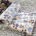 thumbnail image 2 of Flmtop 76cm x 52cm Chaud Doux Patte Impression Corail Velours Chat Chien Couverture Chiot Lit Mat Café, 2 of 9