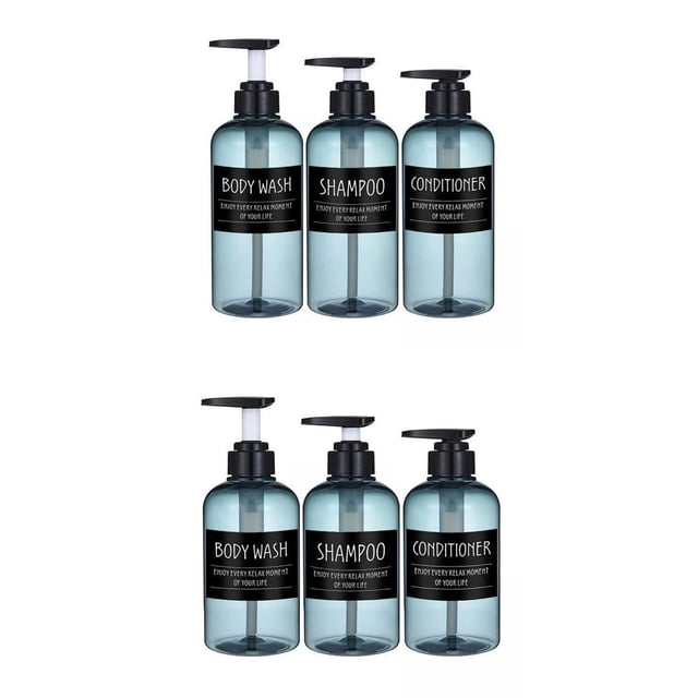 Dispensador de Jabón Espumoso de 6 Piezas perfecl bomba de Champú Y Loción Azul-negro