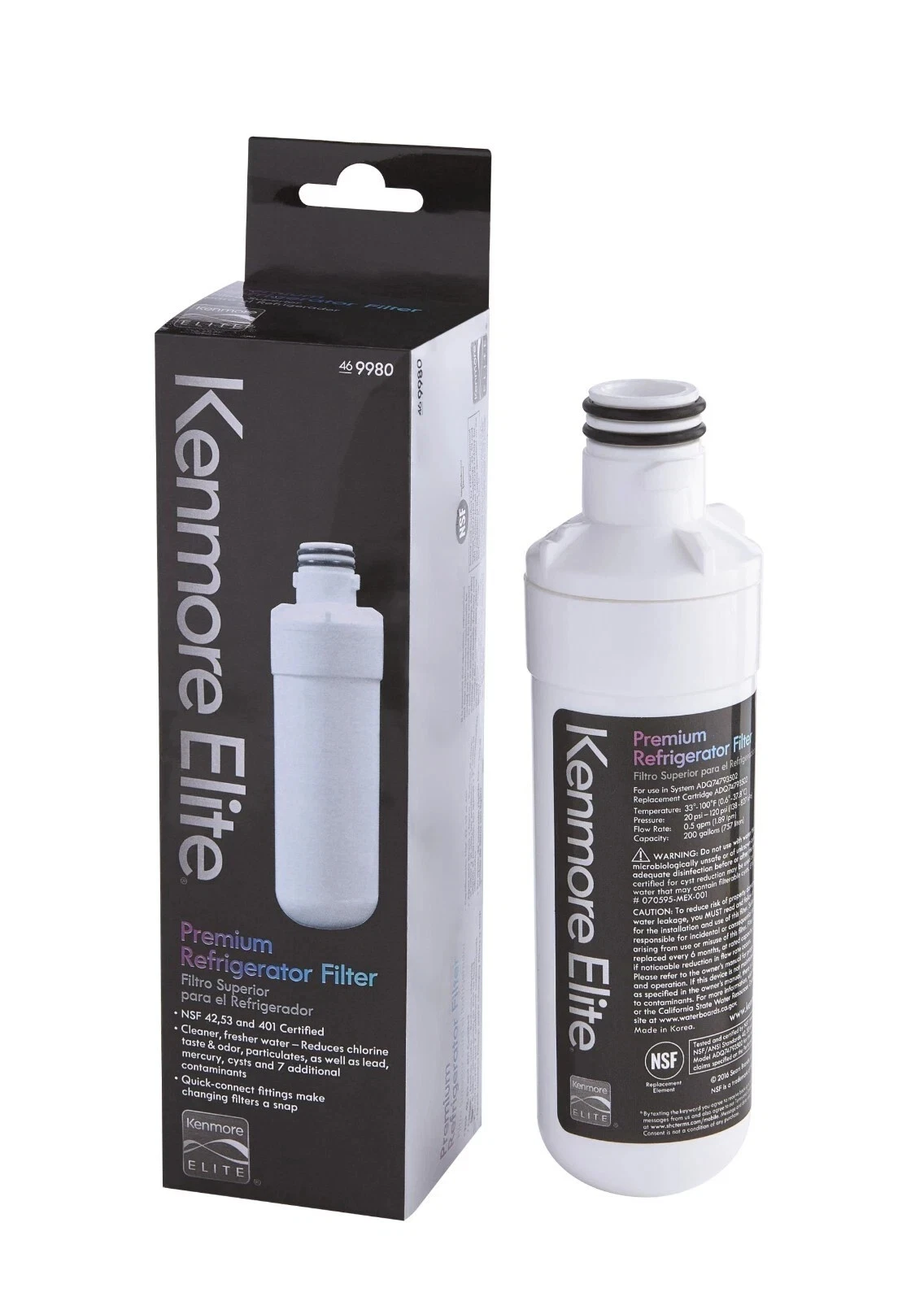 2-Pack 9980 Refrigerator Water Filter Compatible for LG LT1000P and Kenmore Elite 46-9980, ADQ747935