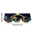 thumbnail image 3 of Quilted Nativity Scene Christmas Mantel Scarf, 78.7 x 19.7 Inch Polyester Holiday Fireplace Decor, Christmas Indoor Home Decor, 3 of 8