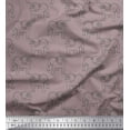 thumbnail image 1 of Soimoi Crepe Silk Fabric Bull Dog Print Fabric by Yard 42 Inch Wide, 1 of 3