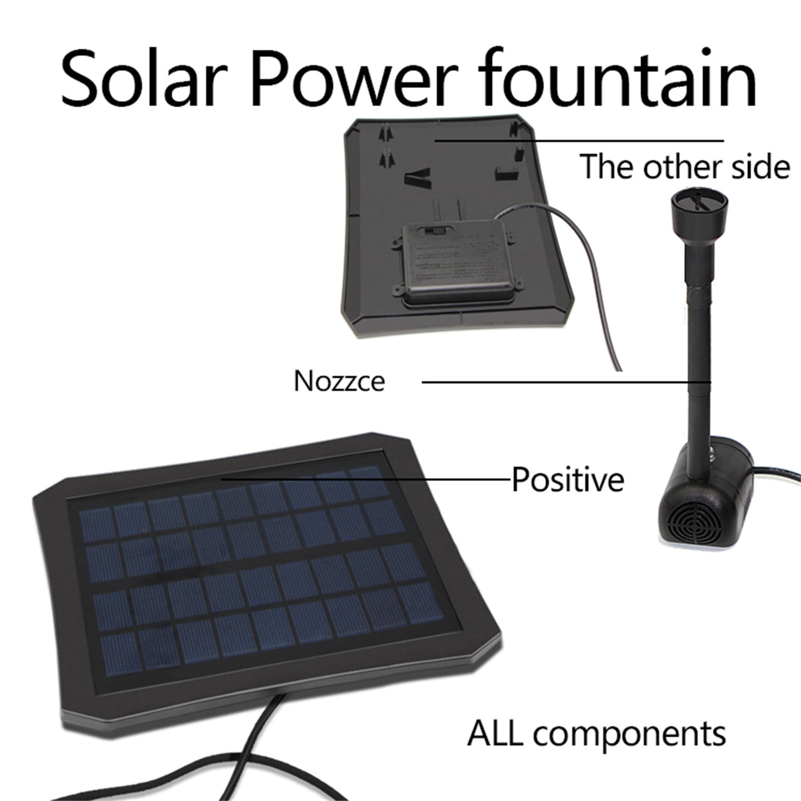 POLISE Spaces Solar Bird Bath Fountain, Outdoor Garden Water Feeder with Pump and 7 Accessories for Courtyard Decoration, 16 Inch Solar Powered Pond for Patio and Pool Area, 1 Unit