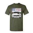 thumbnail image 1 of Tee Hunt Mustang Country 1964 T-Shirt Ford Legend USA American Classic Mens Shirt, Military Green, XX-Large, 1 of 5