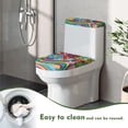 thumbnail image 5 of HELLHERO Rainbow Flowers Toilet Seat Lid Cover Fits All Toilet Shapes & Easy to Install Toilet Lid Seat Cover Easy Care 2 Pcs Set, 5 of 8