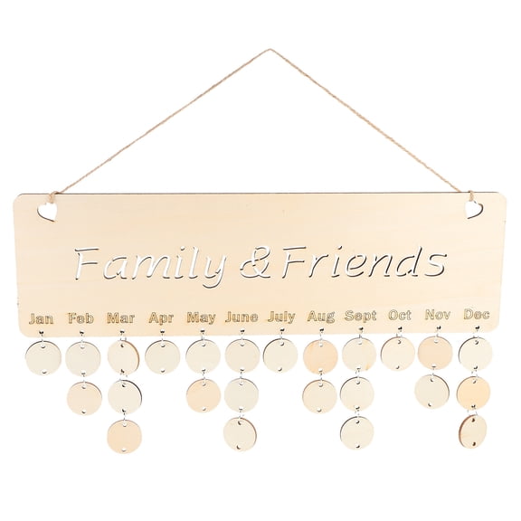 DIY Beige Birthday Reminder Calendar Wall Decor for Home Made of Synthetic Material