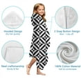 thumbnail image 7 of Black White Triangle Checkered Pattern Hooded Bath Towel，60"x35" for Ages 3 To 12 Kids, Quick Dry Lightweight Soft Microfiber Hood Beach Towel Cover Up for Kids, 7 of 7